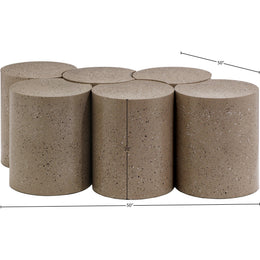 Meridian Dimple Taupe Coffee Table