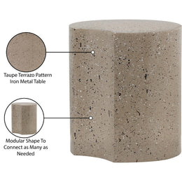 Meridian Dimple Taupe End Table