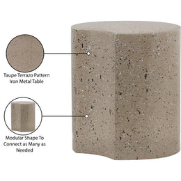 Meridian Dimple Taupe End Table