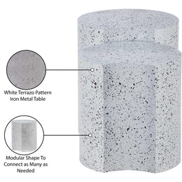 Meridian Dimple White End Table