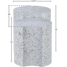 Meridian Dimple White End Table