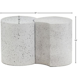Meridian Dimple White End Table