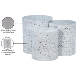 Meridian Dimple White End Table