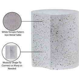 Meridian Dimple White End Table