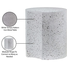 Meridian Dimple White End Table
