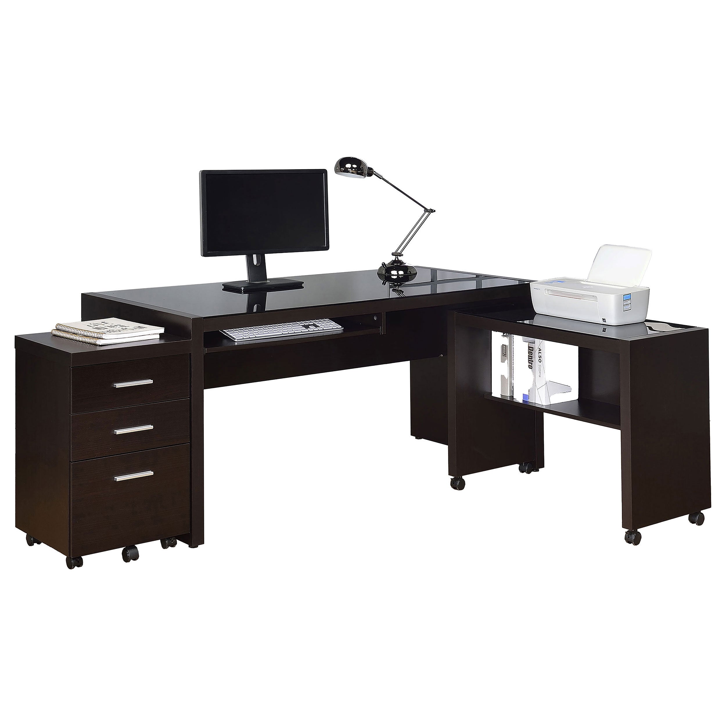 Skeena Home Office Computer Desk Set Cappuccino