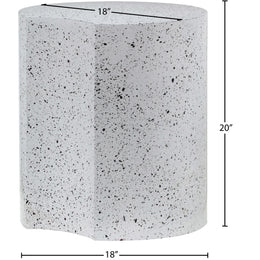 Meridian Dimple White End Table