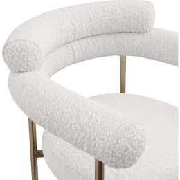 Meridian Blake Cream Boucle Fabric Counter Stool