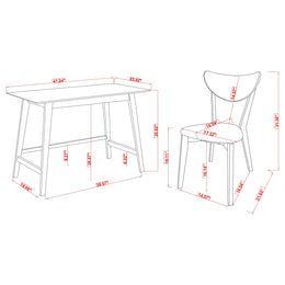 Karri Home Office Computer Desk and Chair Set Walnut
