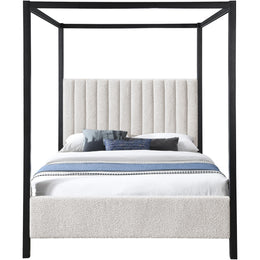 Meridian Kelly Cream Boucle Fabric Full Bed (3 Boxes)