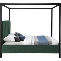 Meridian Kelly Green Boucle Fabric King Bed (3 Boxes)