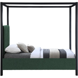 Meridian Kelly Green Boucle Fabric Twin Bed (3 Boxes)