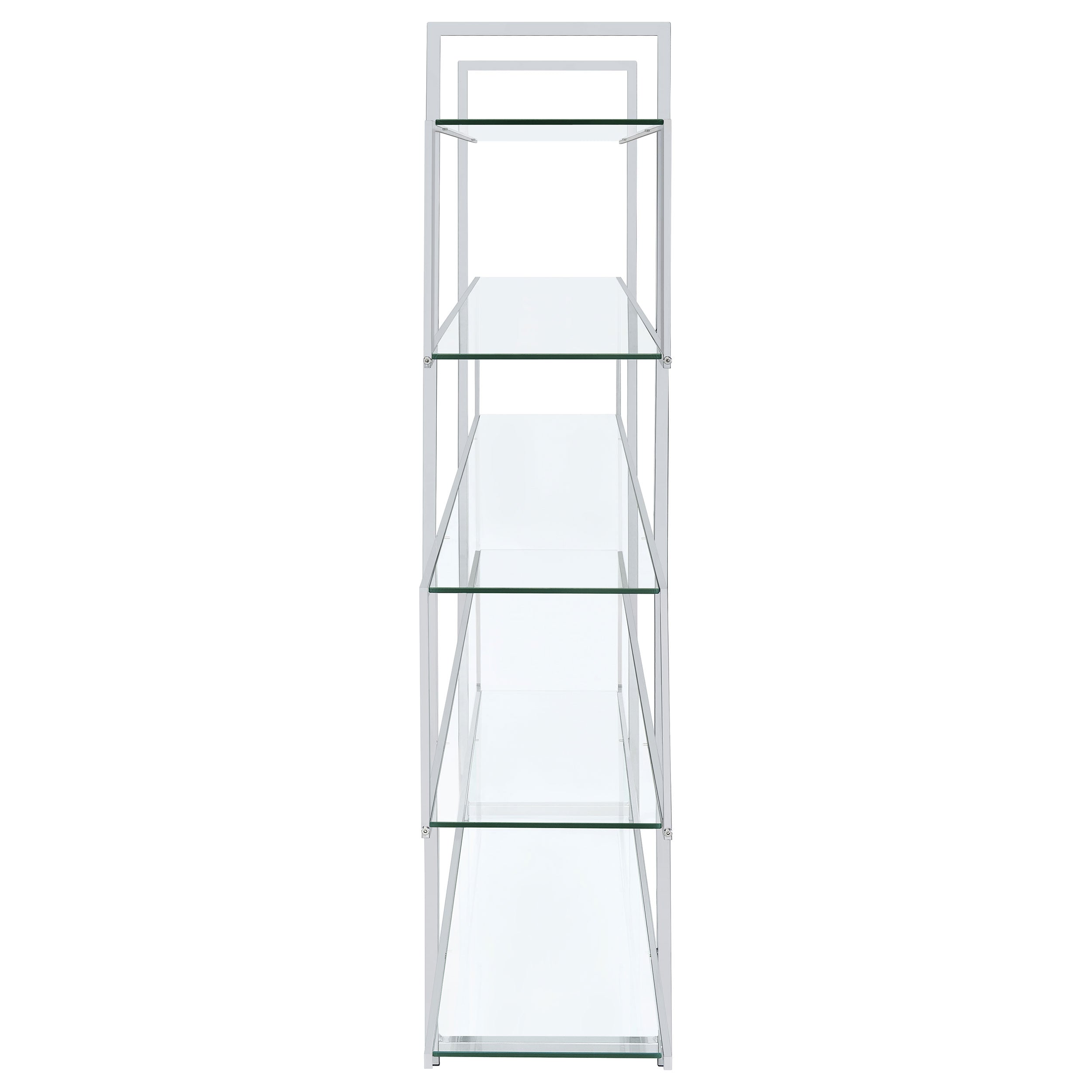 Elmer 63-inch 5-shelf Bookshelf Clear and Chrome