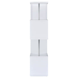 Baxter 67-inch 4-shelf Bookshelf Black and Chrome