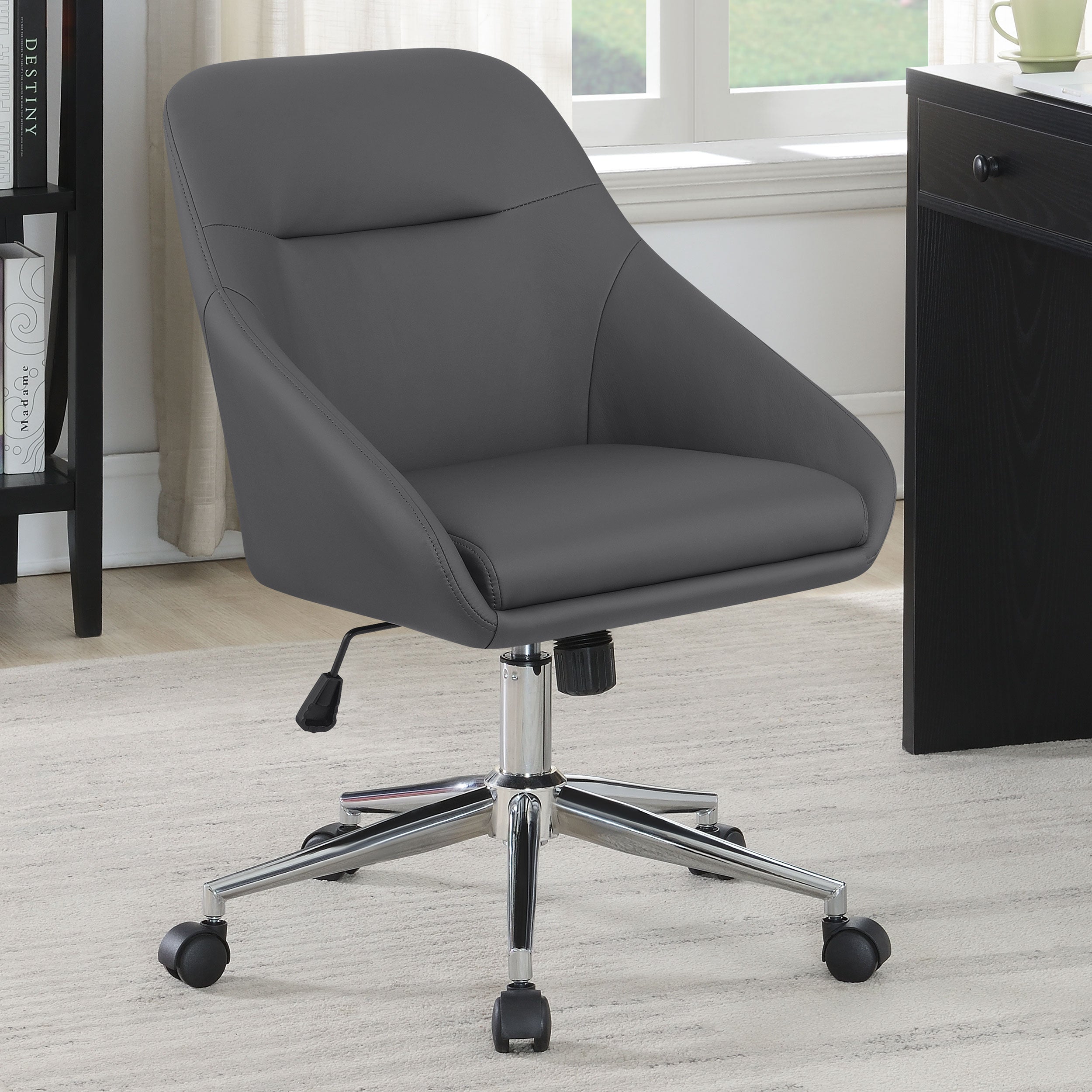 Jackman Upholstered Adjustable Home Office Desk Chair Brown