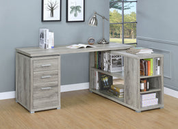 Yvette 60-inch 3-drawer L-Shape Computer Desk Cappuccino