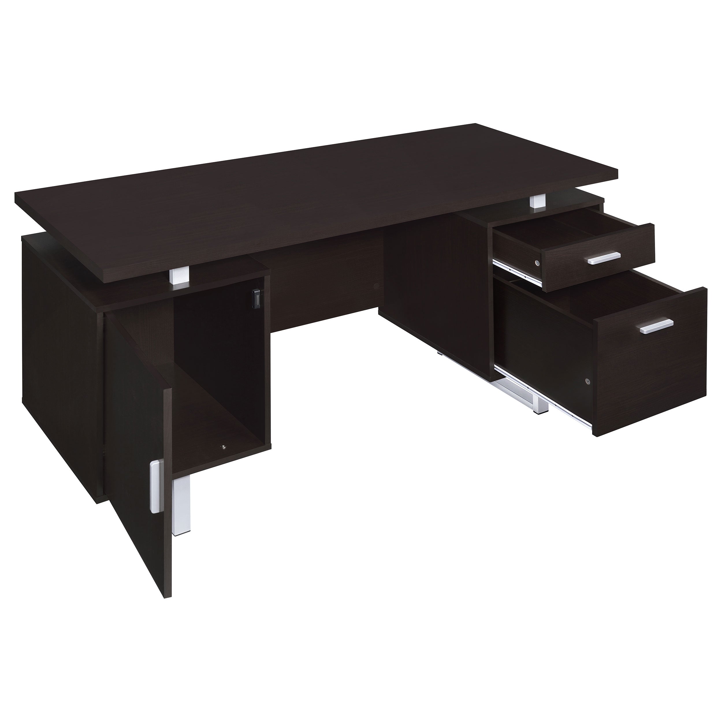 Lawtey 60-inch 2-drawer Computer Desk White High Gloss