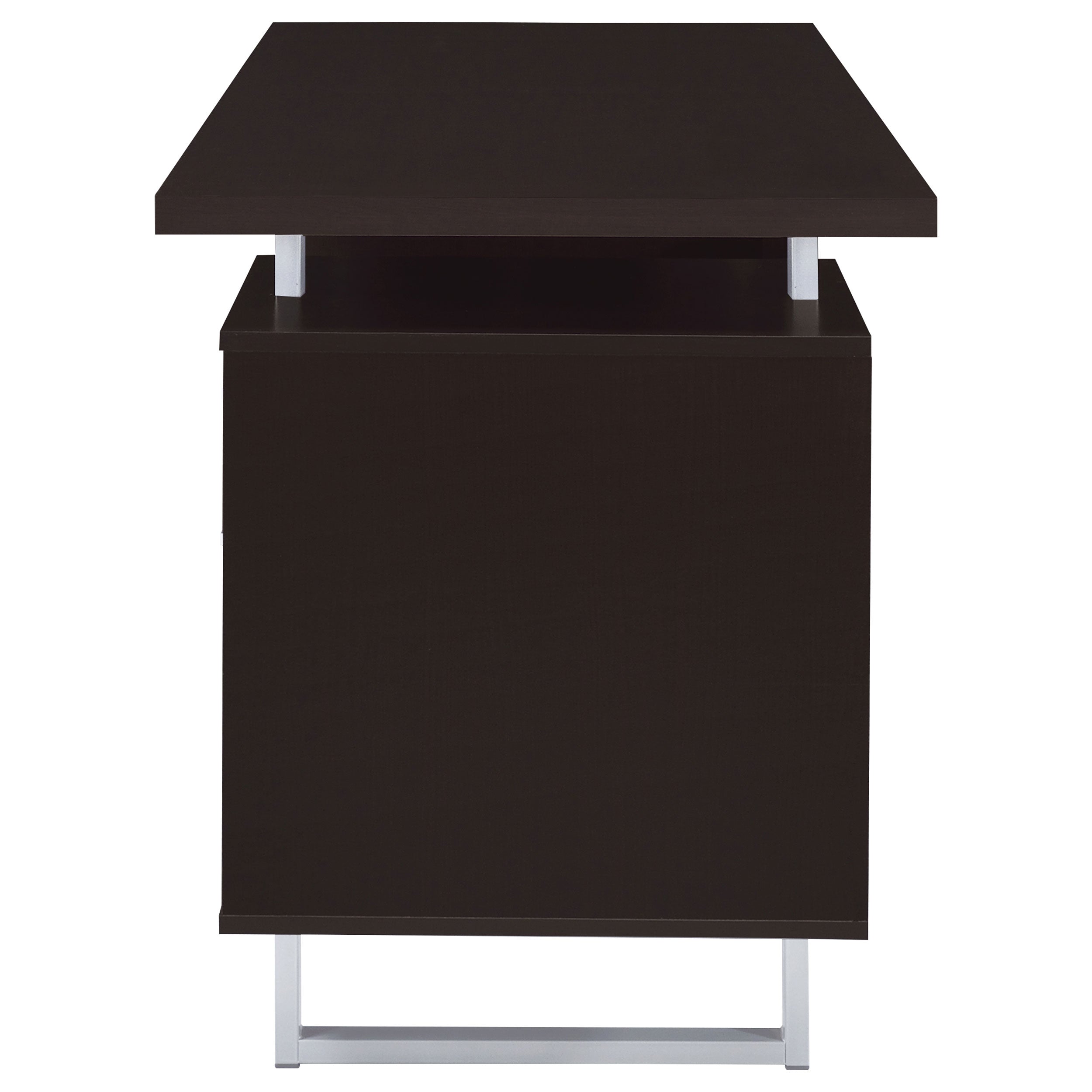 Lawtey 60-inch 2-drawer Computer Desk White High Gloss