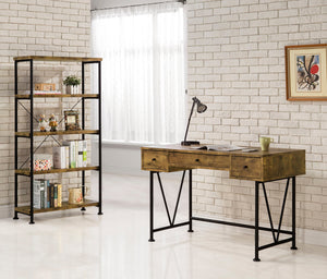 Analiese Computer Desk Bookcase Set Rustic Nutmeg
