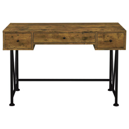 Analiese 47-inch 3-drawer Writing Desk Rustic Nutmeg