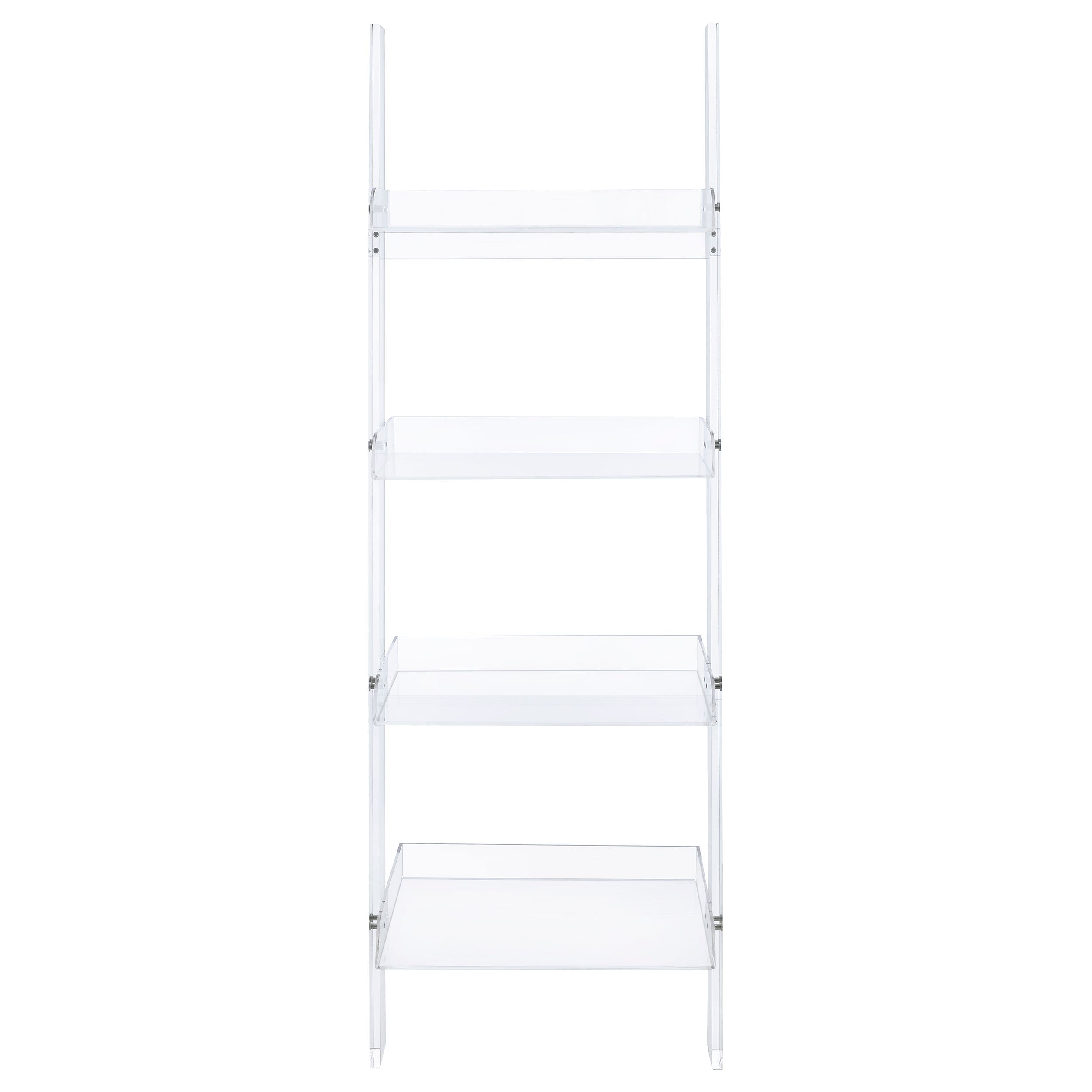 Amaturo 72-inch 4-shelf Acrylic Ladder Bookshelf Clear
