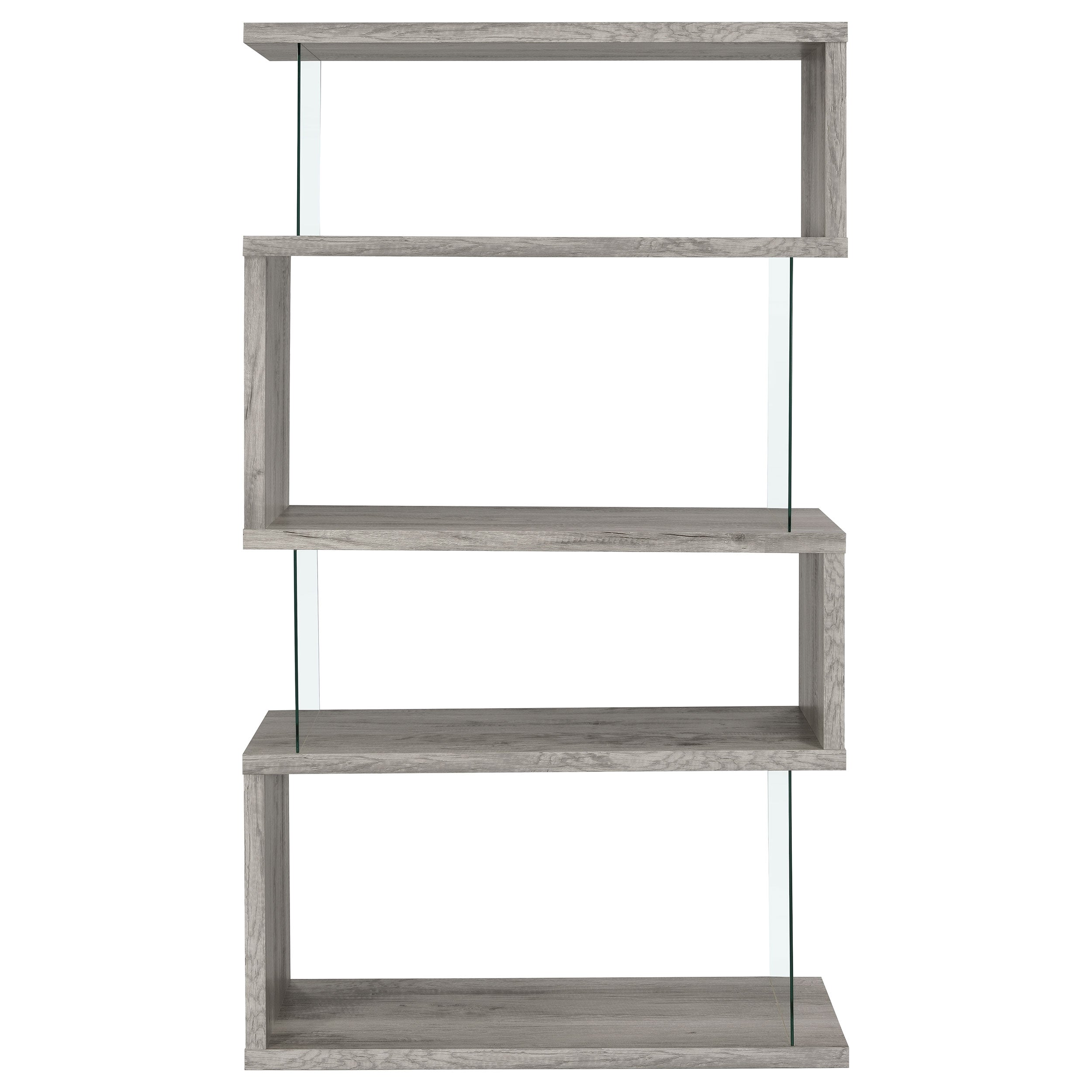 Emelle 63-inch 4-shelf Glass Panel Bookshelf Black