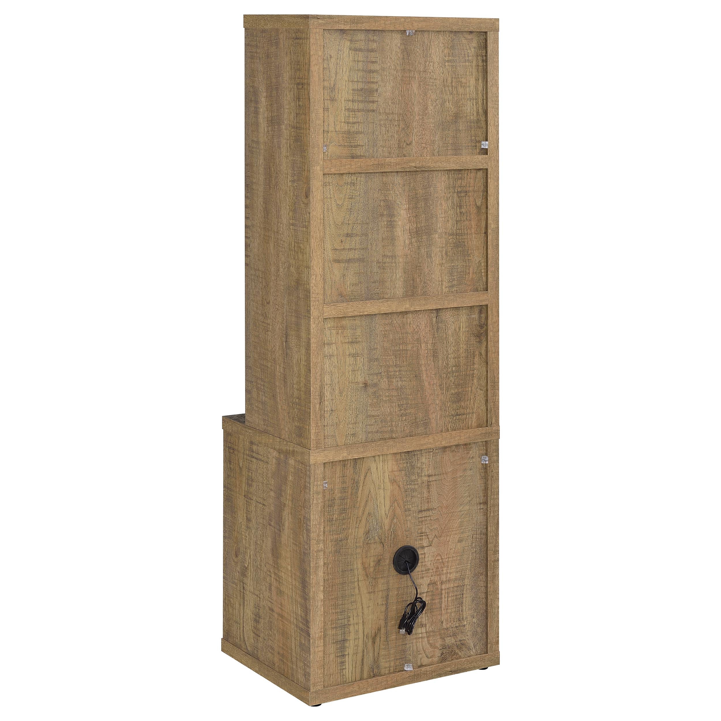 Westpark 3-shelf Bookcase USB and Lockable Drawer Black