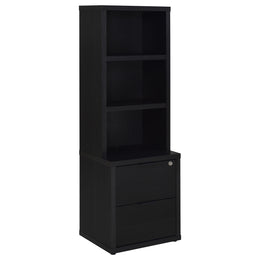 Westpark 3-shelf Bookcase USB and Lockable Drawer Black