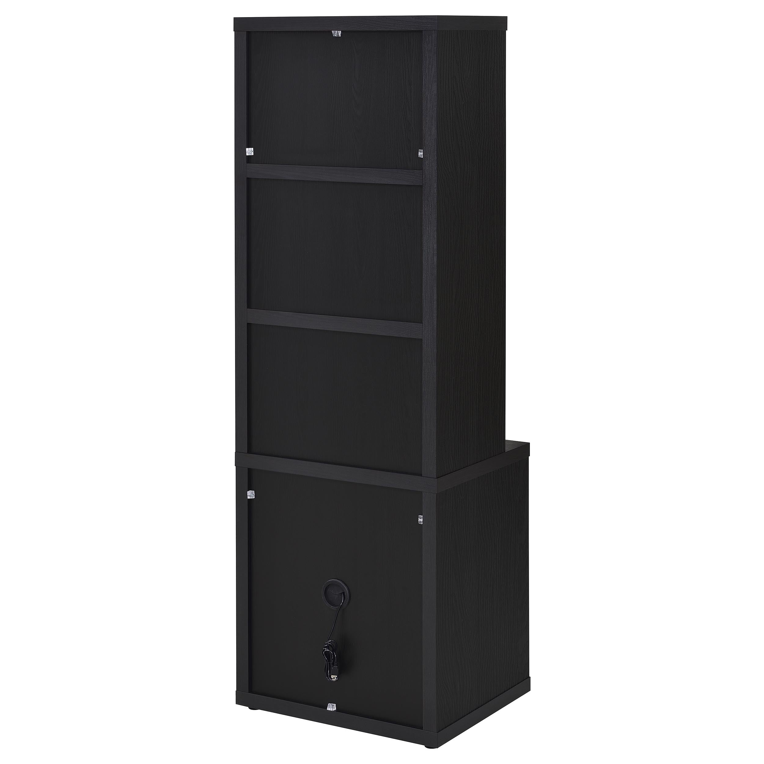 Westpark 3-shelf Bookcase USB and Lockable Drawer Black