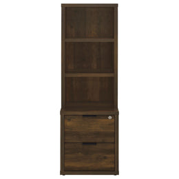 Westpark 3-shelf Bookcase USB and Lockable Drawer Black