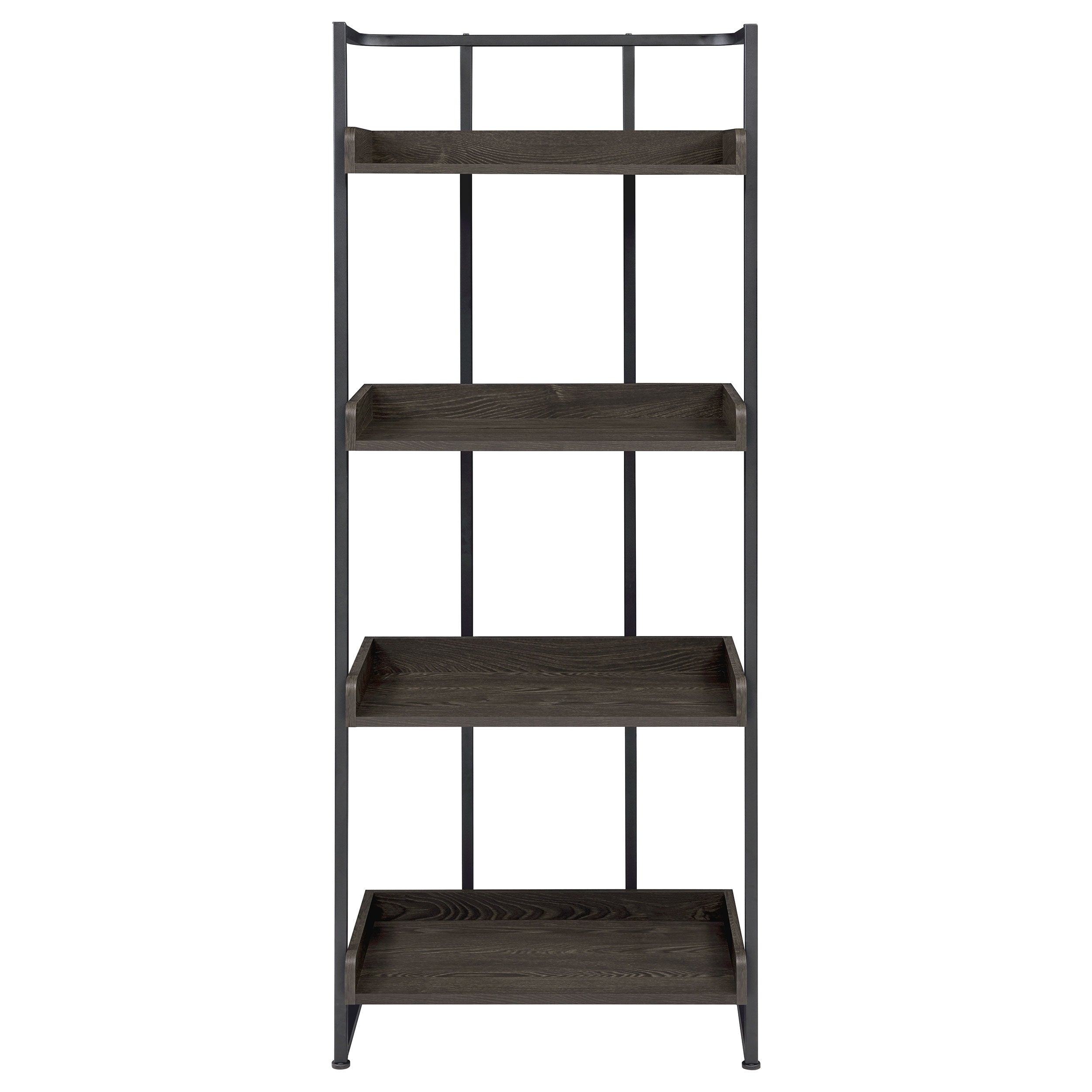 Ember 68-inch 4-shelf Bookshelf Dark Oak and Black