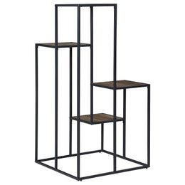 Rito 4-tier Multi-Display Shelf Rustic Brown and Black