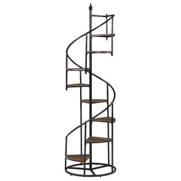 Roseglen 69-inch 8-shelf Staircase Bookshelf Rustic Brown