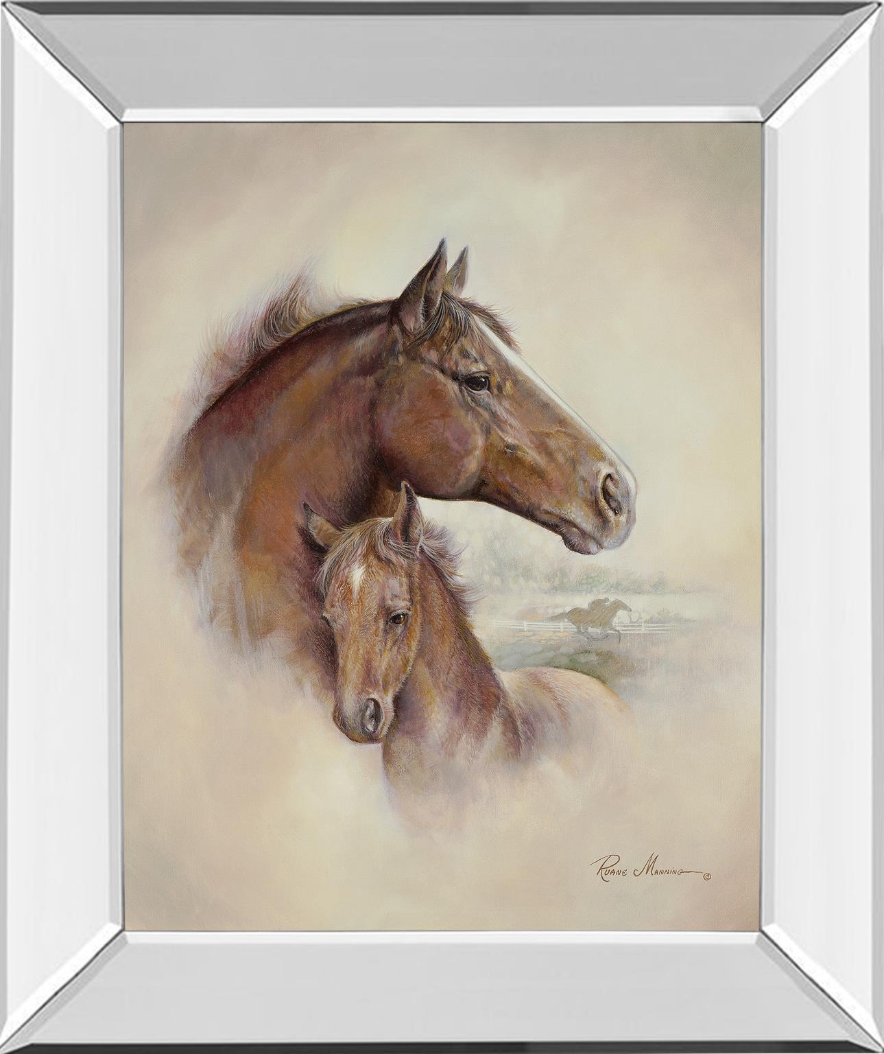 Mirrored Frame Race Horse Ii By Ruane Manning 22X26 Mirror Frame Print