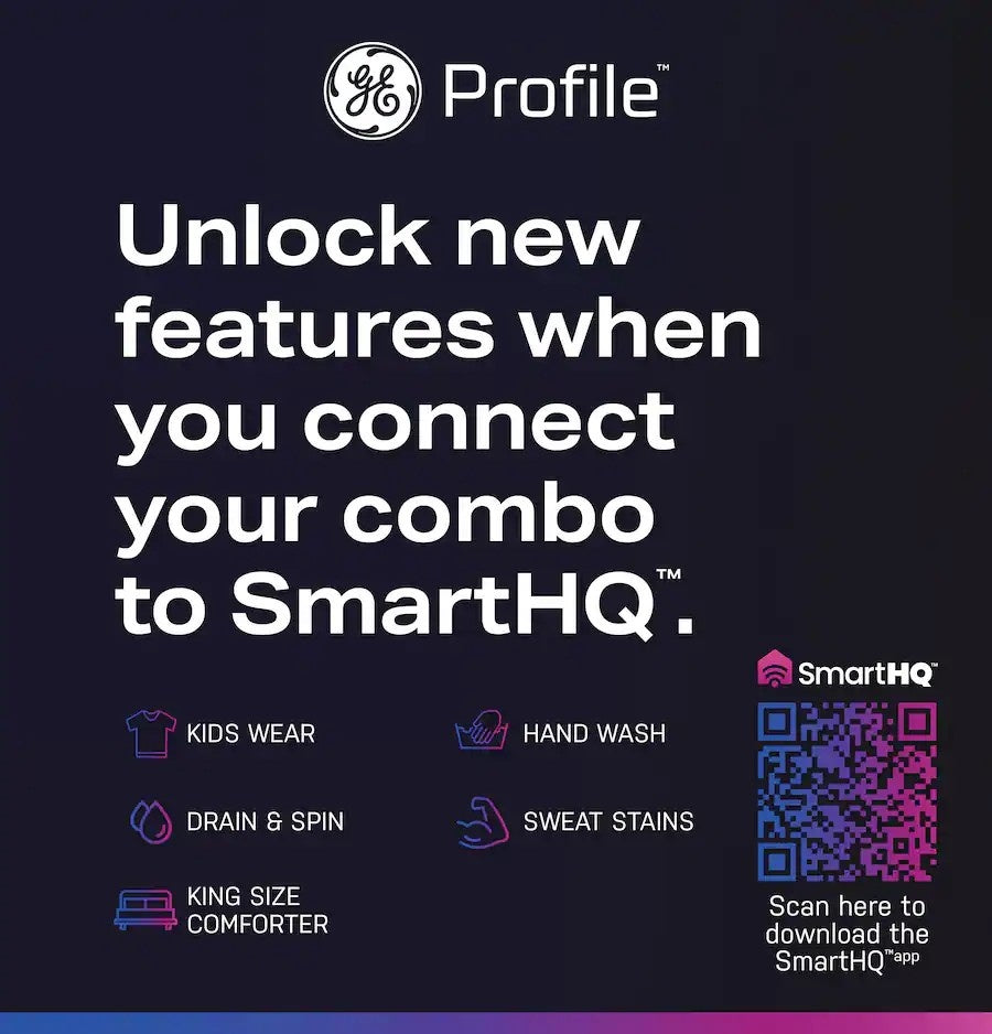 GE Profile - UltraFast 4.8 Cu. Ft. High-Efficiency Smart Front Load Washer and Electric Dryer Combo with Ventless Heat Pump - Carbon Graphite