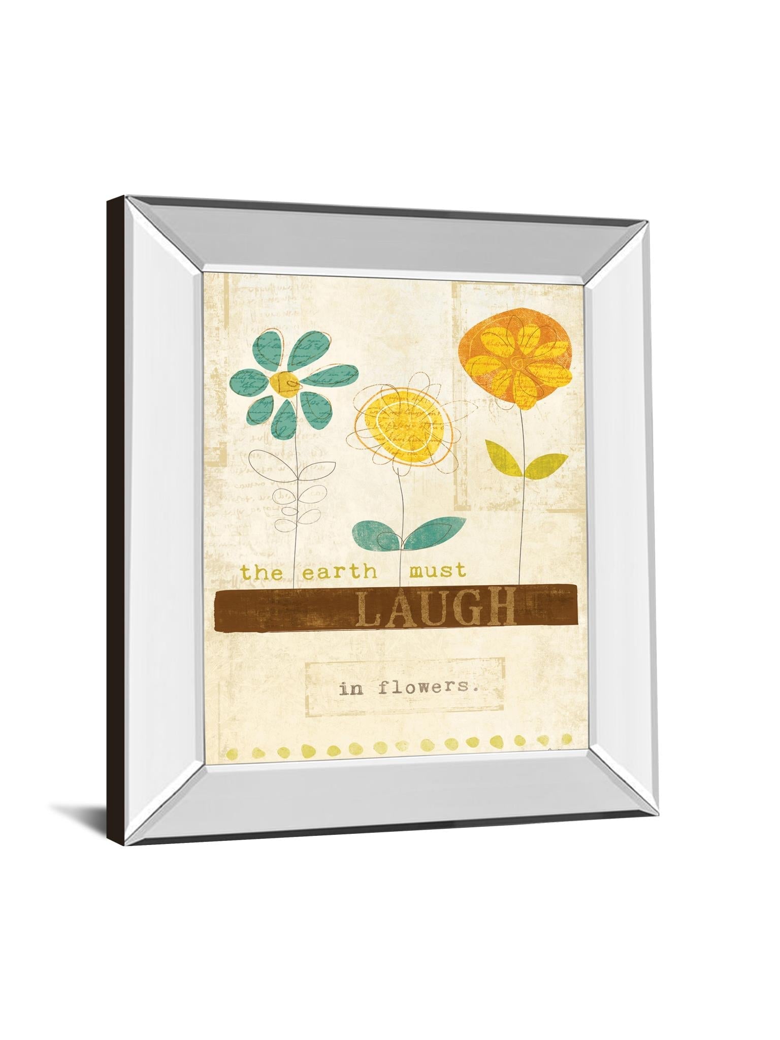 Mirrored Frame Laugh In Flowers By Mollie B 22X26 Mirror Frame Print