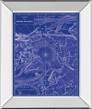 Mirrored Frame Arctic Map By The Vintage Collection 22X26 Mirror Frame Print