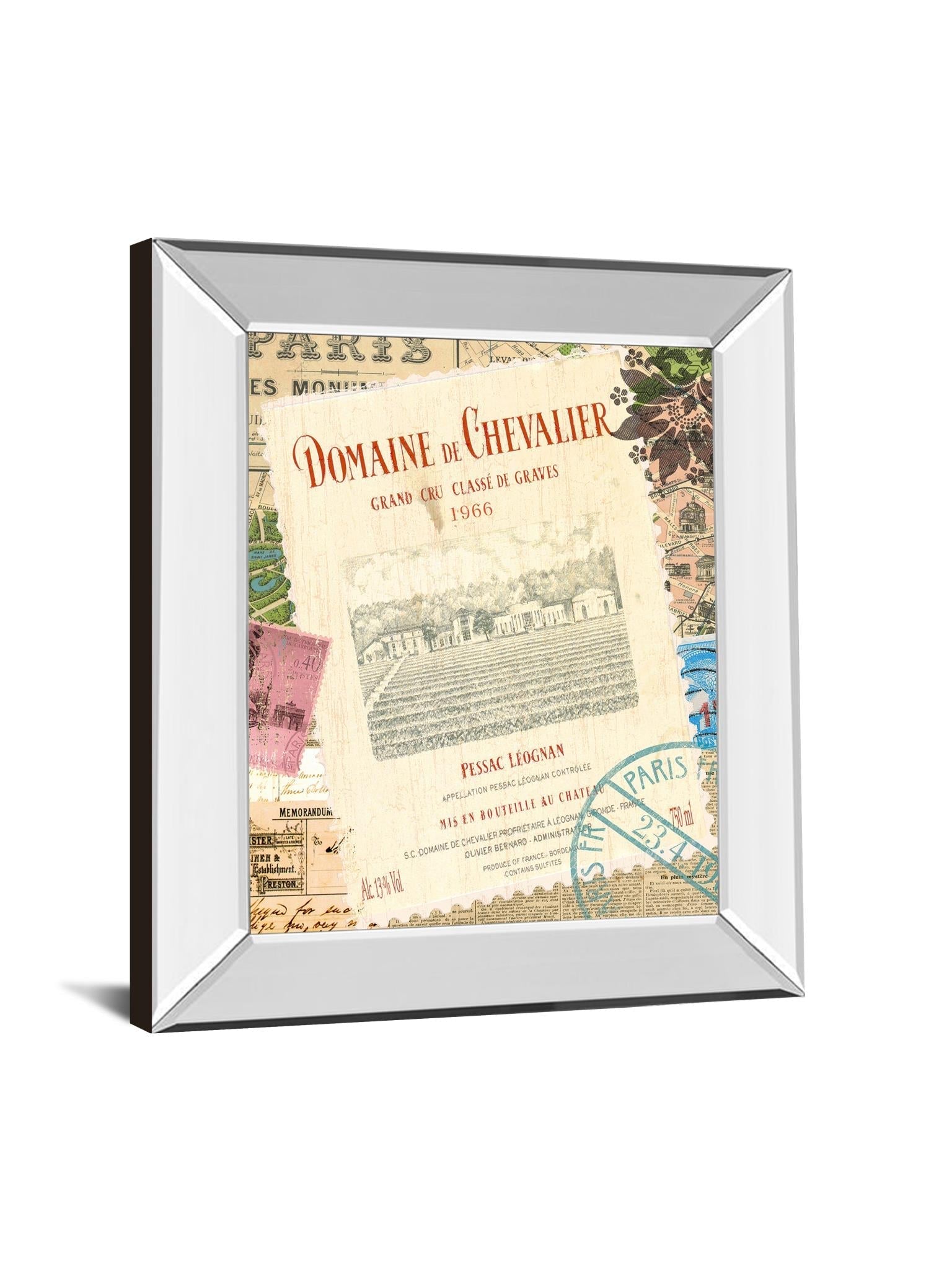 Mirrored Frame Wine Tour 2 By Maria Mendez 22X26 Mirror Frame Print