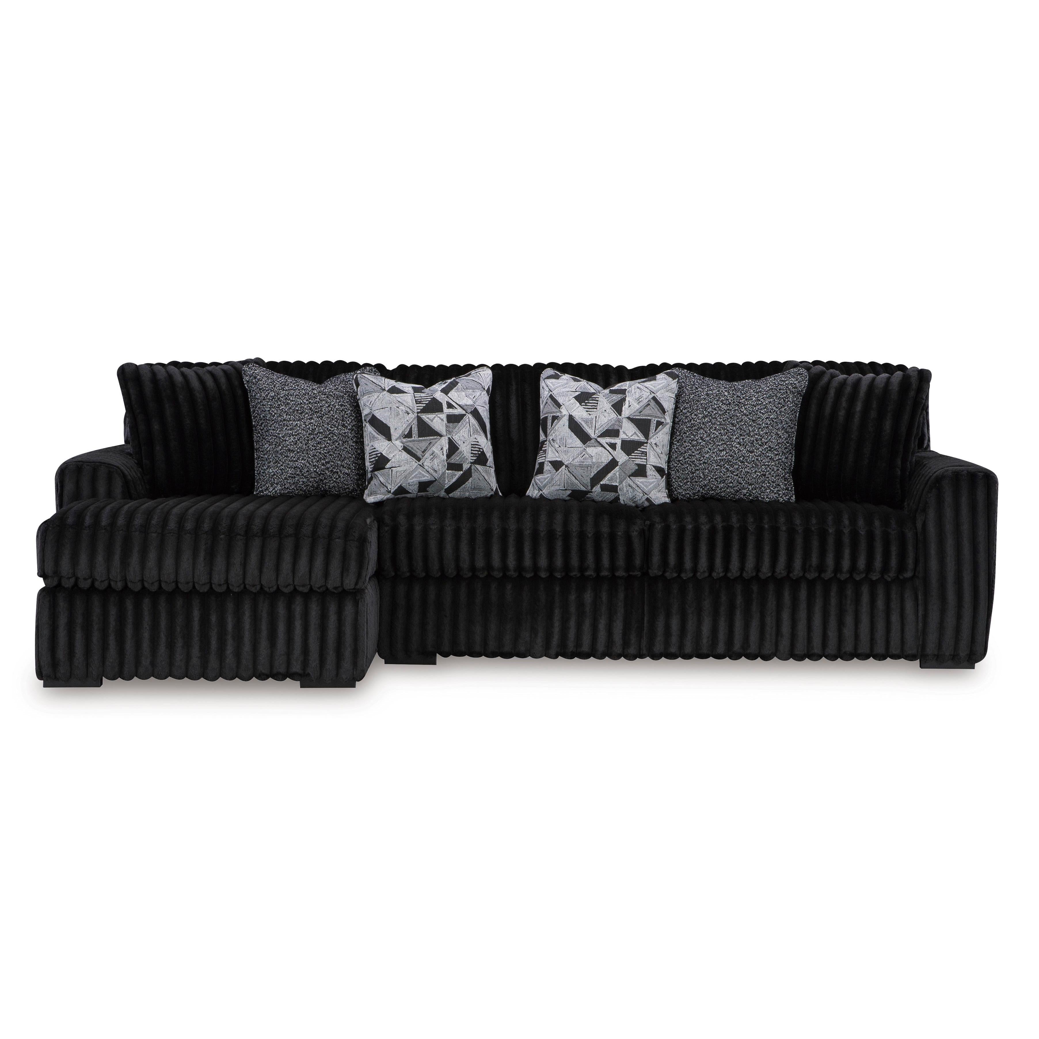 Swipe Furniture Exclusive Design Midnight-Madness Fabric 2 pc Sectional 9810316/9810367