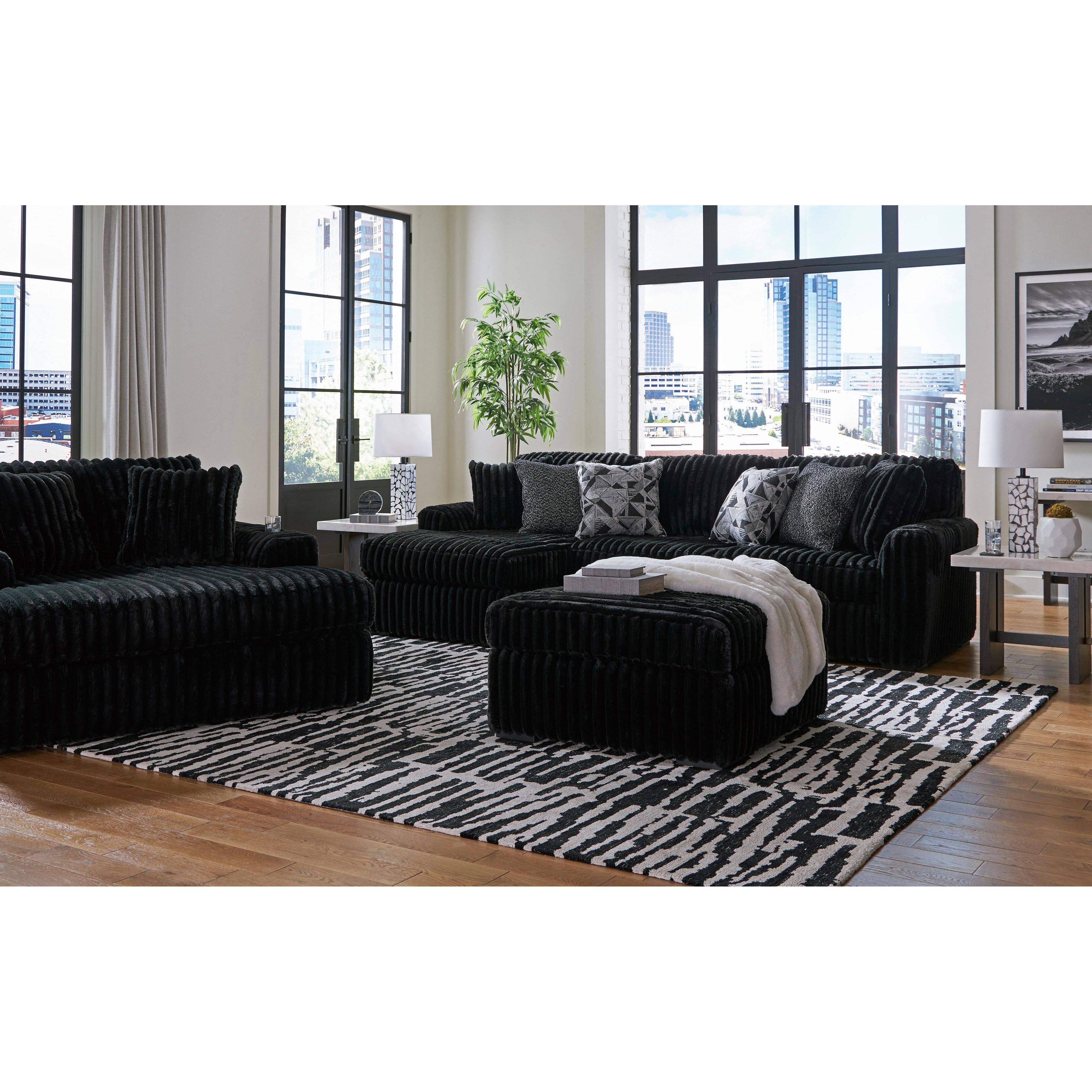 Swipe Furniture Exclusive Design Midnight-Madness Fabric 2 pc Sectional 9810316/9810367