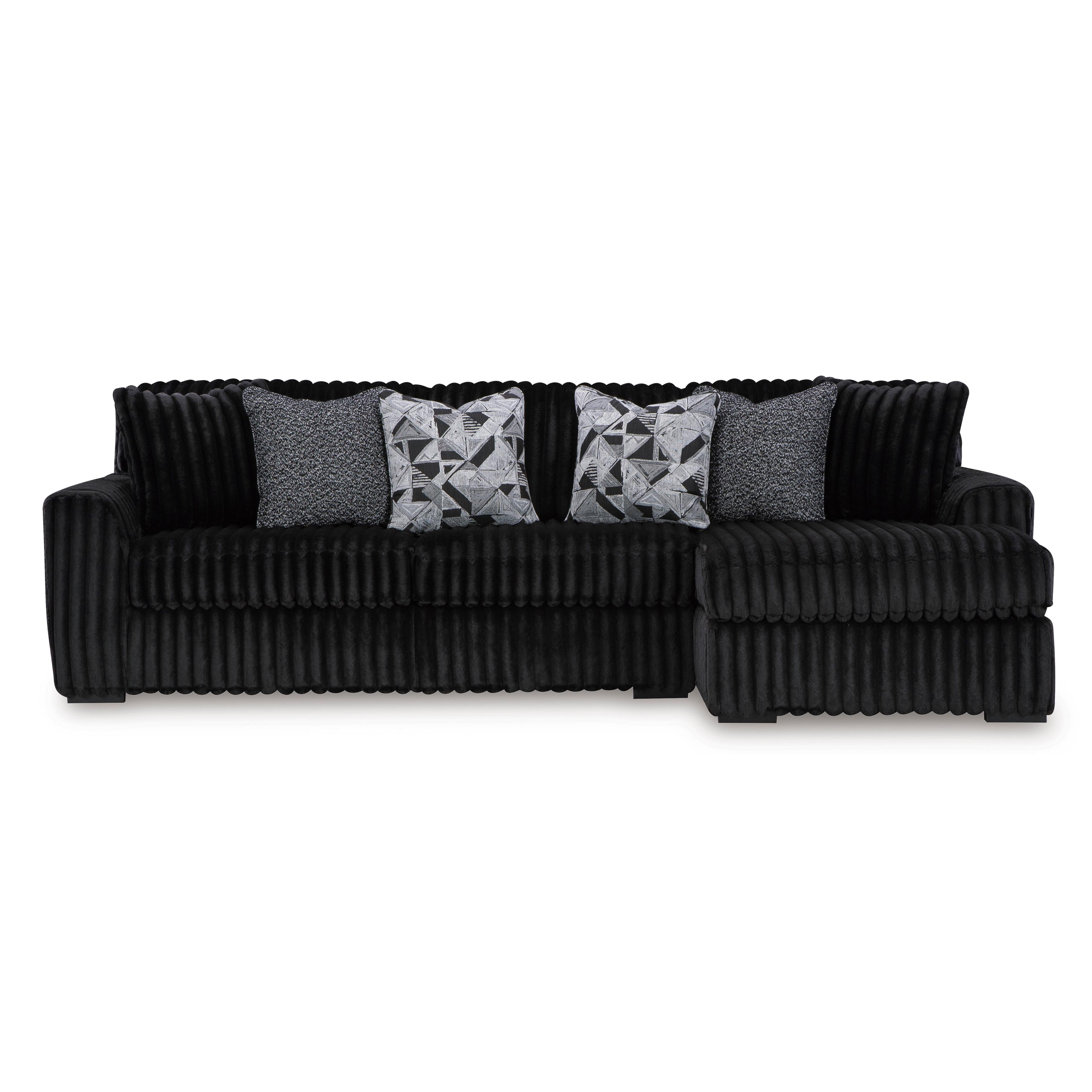 Swipe Furniture Exclusive Design Midnight-Madness Fabric 2 pc Sectional 9810366/9810317