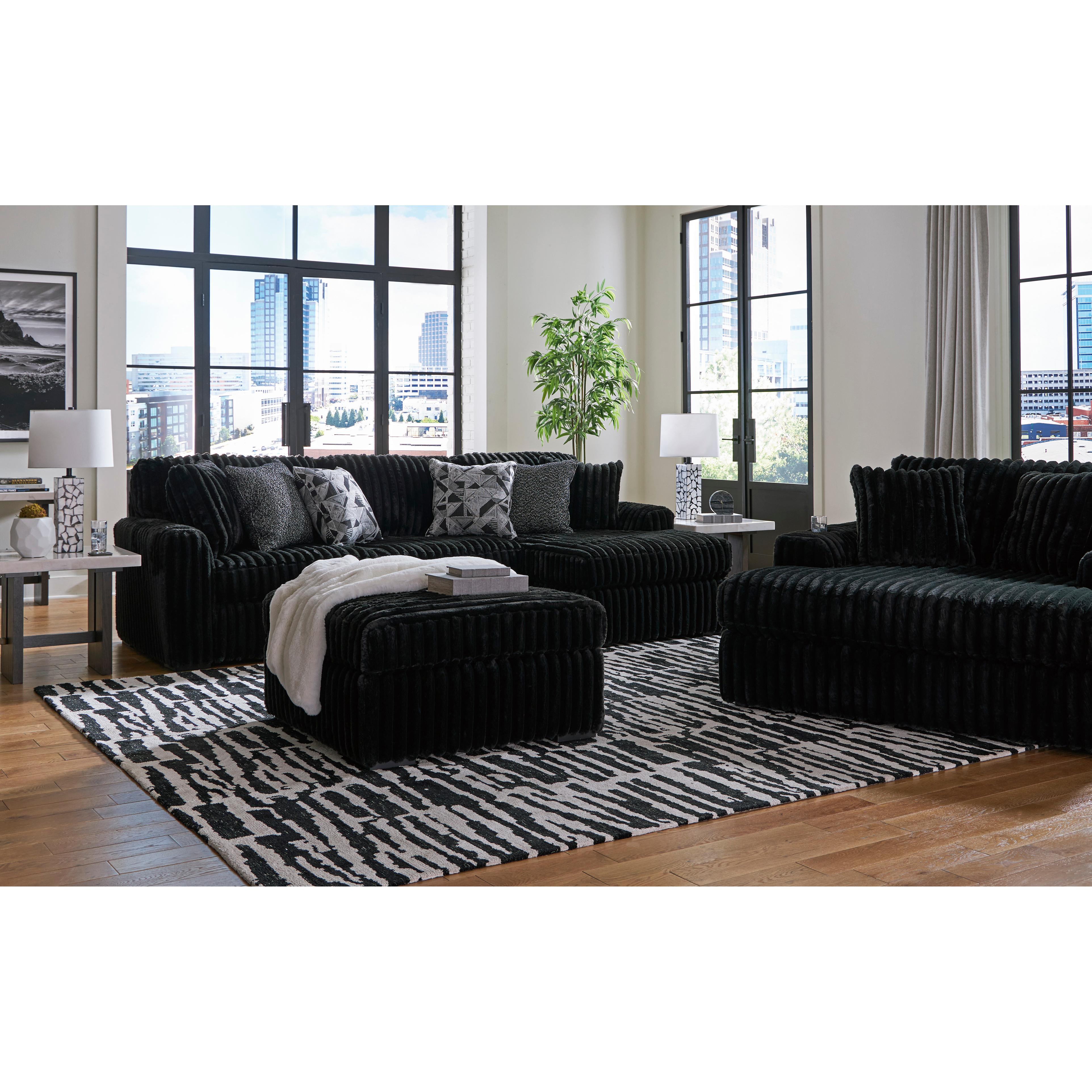 Swipe Furniture Exclusive Design Midnight-Madness Fabric 2 pc Sectional 9810366/9810317