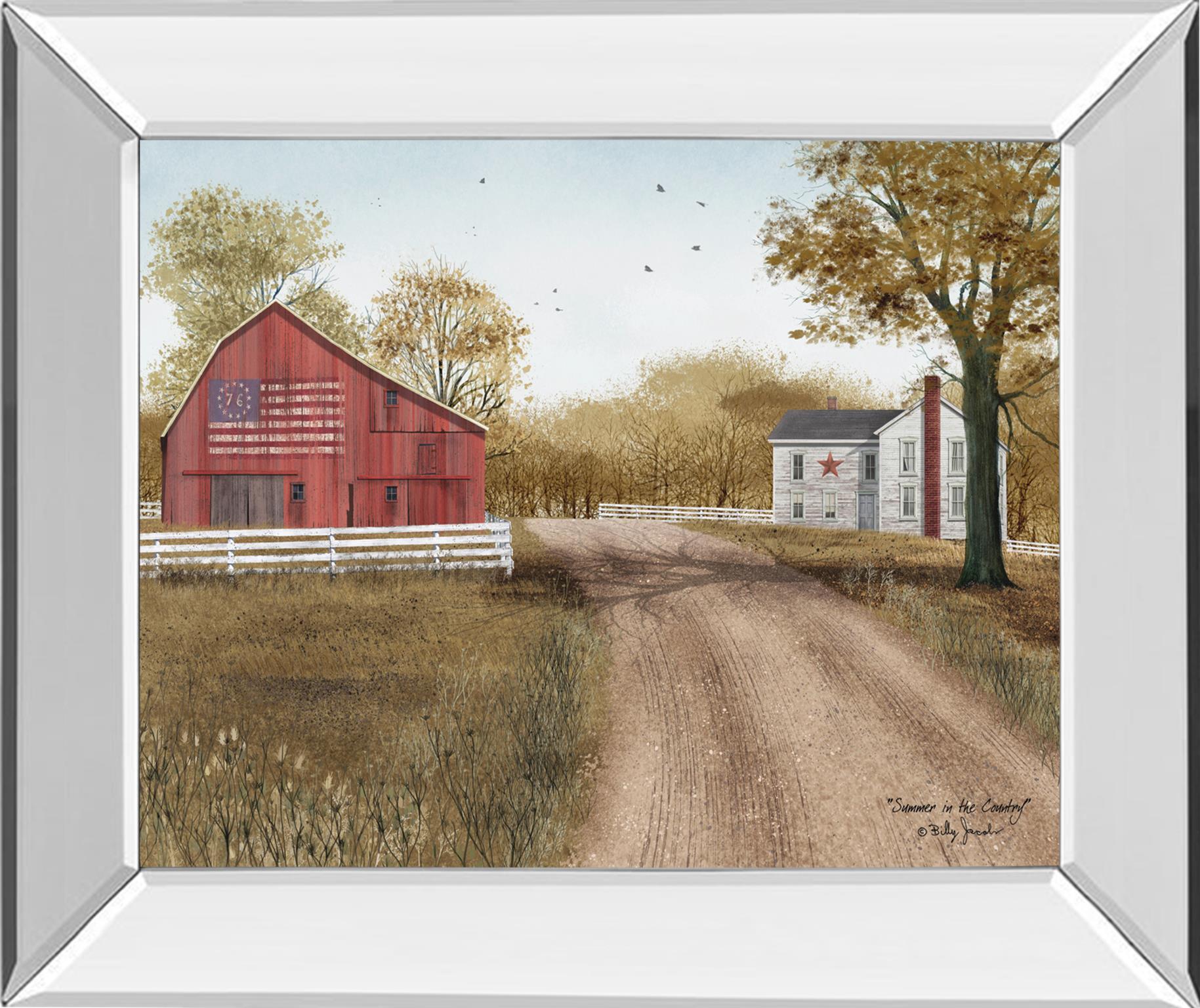 Mirrored Frame Summer In The Country By Billy Jacobs 22X26 Mirror Frame Print