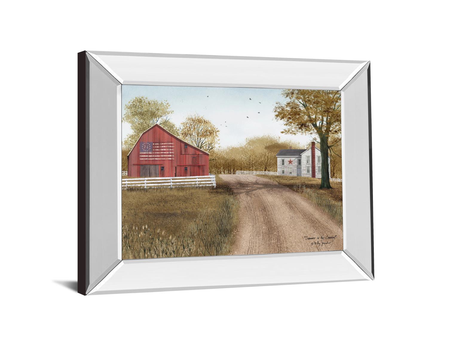 Mirrored Frame Summer In The Country By Billy Jacobs 22X26 Mirror Frame Print