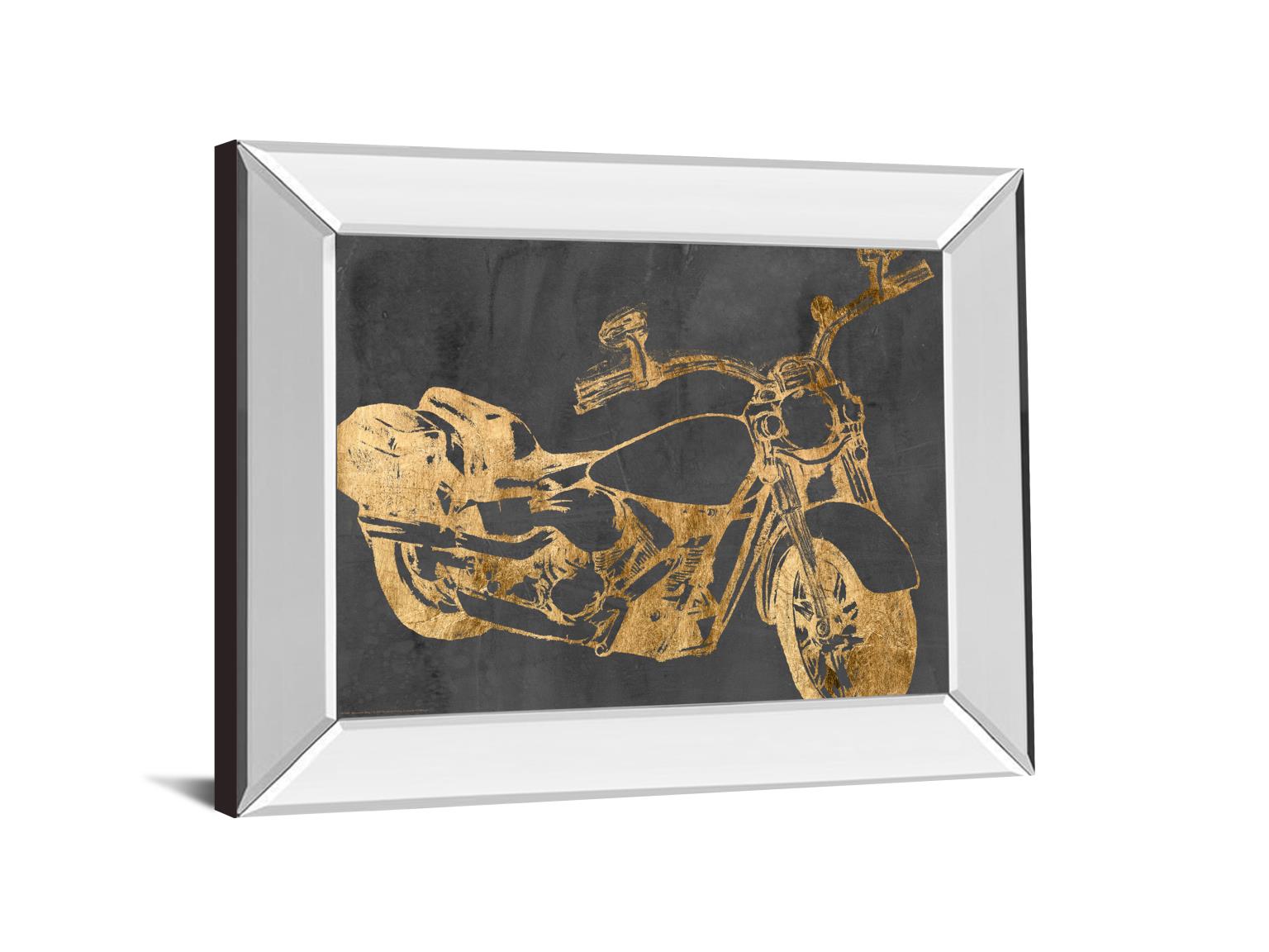 Mirrored Frame Motorcycle Bling I By Jennifer Goldberger 22X26 Mirror Frame Print