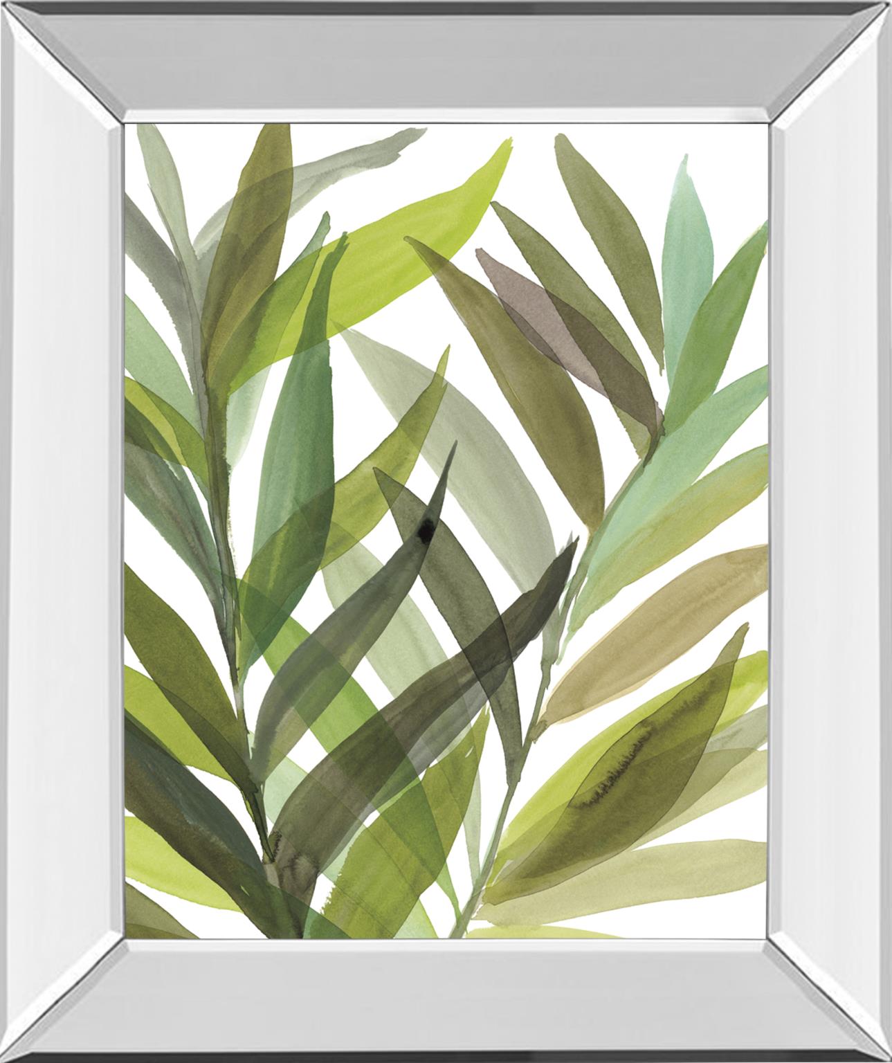 Mirrored Frame Tropical Greens I By Rebecca Meyers 22X26 Mirror Frame Print