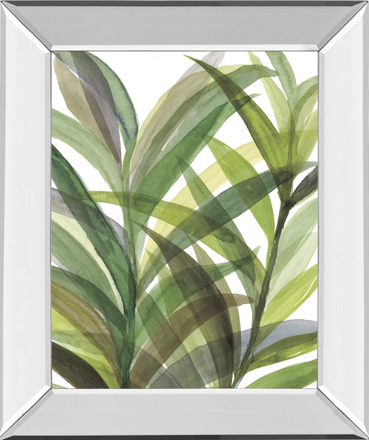 Mirrored Frame Tropical Greens Ii By Rebecca Meyers 22X26 Mirror Frame Print
