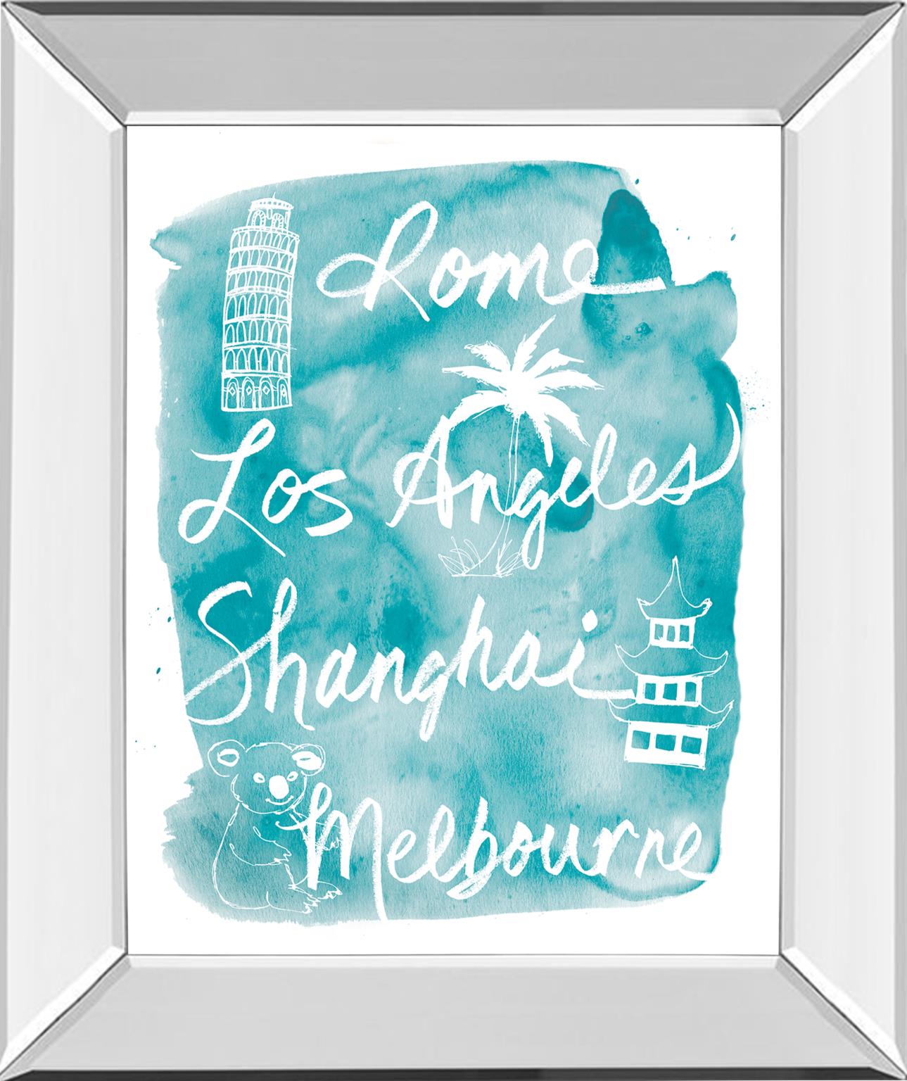 Mirrored Frame Sightseeing Ii By Lottie Fontaine 22X26 Mirror Frame Print