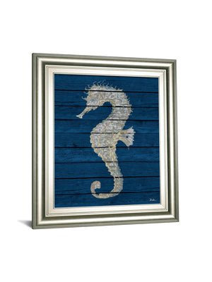 Antique Seahorse On Blue Ii By Patricia Pinto 22X26 Framed Print