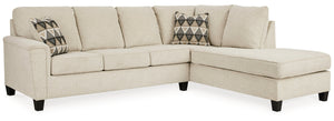 Abinger 2-Piece Beige Sectional with Ottoman